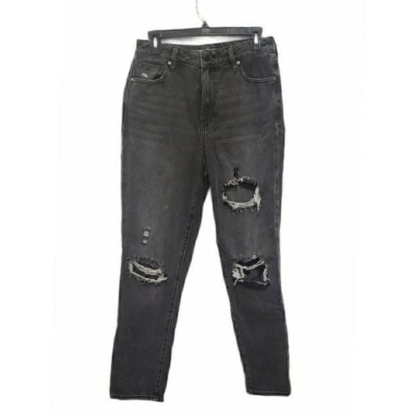 PacSun Women’s High Waisted Black Distressed Skinny Jeans Size 28 - Picture 1 of 5